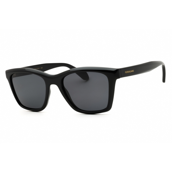 NWT Salvatore Ferragamo SF2001S Black Rectangle 54mm Sunglasses